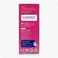 Conceive Plus Max Couples Fertility Bundle featuring side panel of fertility lubricant pre-filled applicator box, including product patents, manufacturer and distributor information, FDA and CE markings, and SASMAR quality assurance details against a pink background.