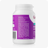 Conceive Plus Max Couples Fertility Bundle featuring side view of Women’s Fertility Support bottle with purple label, displaying distributor information, usage cautions, and a visible barcode, all presented on a white background.